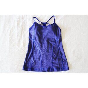 Zella Heather Blue Racerback Camisole Workout Padded Top Back Mesh Size S